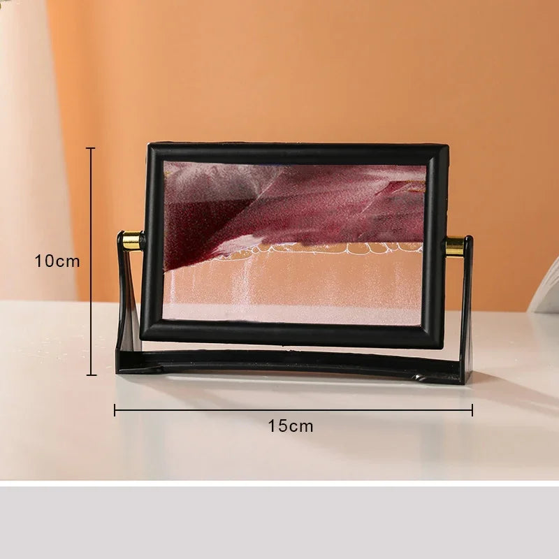 Rotatable Moving Sand Art Picture Square Glass 3D Sandscape in Motion Quicksand Hourglass Creative Flowing Sand Home Decor Gifts